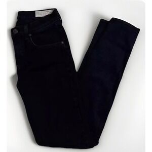Women's Rag Bone High Rise Skinny Jeans Coal (Black)‎ Cotton Blend Stretch Sz 27